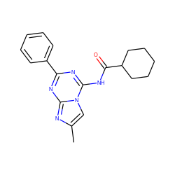 Cc1cn2c(NC(=O)C3CCCCC3)nc(-c3ccccc3)nc2n1 ZINC000013492000