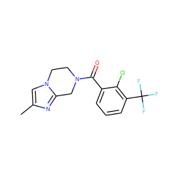 Cc1cn2c(n1)CN(C(=O)c1cccc(C(F)(F)F)c1Cl)CC2 ZINC000095552727