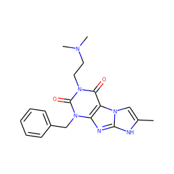 Cc1cn2c(nc3c2c(=O)n(CCN(C)C)c(=O)n3Cc2ccccc2)[nH]1 ZINC000040866968