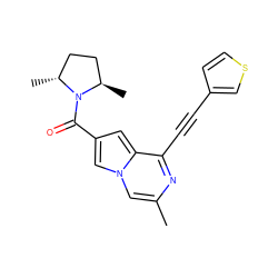 Cc1cn2cc(C(=O)N3[C@H](C)CC[C@H]3C)cc2c(C#Cc2ccsc2)n1 ZINC000029124915