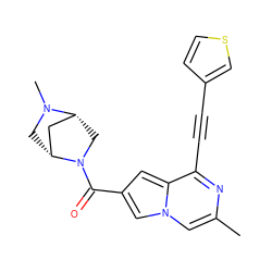 Cc1cn2cc(C(=O)N3C[C@@H]4C[C@H]3CN4C)cc2c(C#Cc2ccsc2)n1 ZINC000029124962