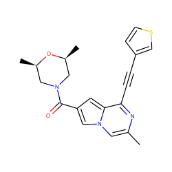 Cc1cn2cc(C(=O)N3C[C@H](C)O[C@H](C)C3)cc2c(C#Cc2ccsc2)n1 ZINC000029124908