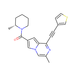 Cc1cn2cc(C(=O)N3CCCC[C@H]3C)cc2c(C#Cc2ccsc2)n1 ZINC000029124902