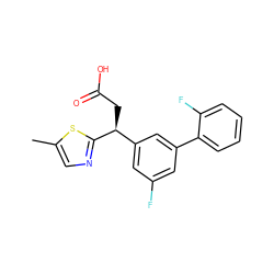 Cc1cnc([C@@H](CC(=O)O)c2cc(F)cc(-c3ccccc3F)c2)s1 ZINC001772635471