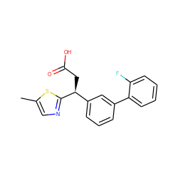 Cc1cnc([C@@H](CC(=O)O)c2cccc(-c3ccccc3F)c2)s1 ZINC001772647713