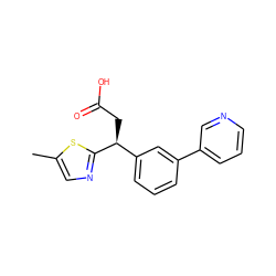 Cc1cnc([C@@H](CC(=O)O)c2cccc(-c3cccnc3)c2)s1 ZINC001772610239