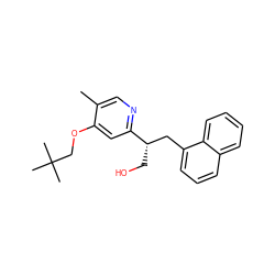 Cc1cnc([C@@H](CO)Cc2cccc3ccccc23)cc1OCC(C)(C)C ZINC000000601974