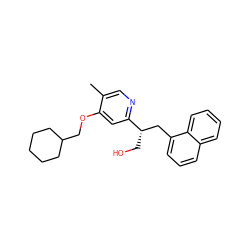 Cc1cnc([C@@H](CO)Cc2cccc3ccccc23)cc1OCC1CCCCC1 ZINC000027562450