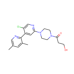 Cc1cnc(-c2cc(N3CCN(C(=O)CCO)CC3)ncc2Cl)c(C)c1 ZINC000142151781