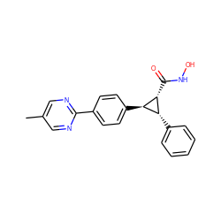 Cc1cnc(-c2ccc([C@H]3[C@H](C(=O)NO)[C@@H]3c3ccccc3)cc2)nc1 ZINC000203391341