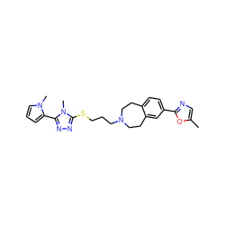 Cc1cnc(-c2ccc3c(c2)CCN(CCCSc2nnc(-c4cccn4C)n2C)CC3)o1 ZINC000028712462