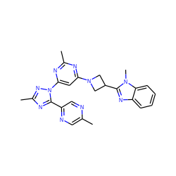 Cc1cnc(-c2nc(C)nn2-c2cc(N3CC(c4nc5ccccc5n4C)C3)nc(C)n2)cn1 ZINC000143103957