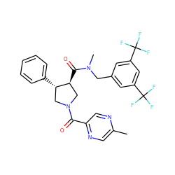 Cc1cnc(C(=O)N2C[C@H](c3ccccc3)[C@@H](C(=O)N(C)Cc3cc(C(F)(F)F)cc(C(F)(F)F)c3)C2)cn1 ZINC000028824696