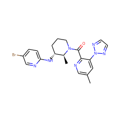 Cc1cnc(C(=O)N2CCC[C@@H](Nc3ccc(Br)cn3)[C@@H]2C)c(-n2nccn2)c1 ZINC000225880549