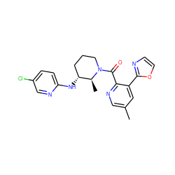 Cc1cnc(C(=O)N2CCC[C@@H](Nc3ccc(Cl)cn3)[C@@H]2C)c(-c2ncco2)c1 ZINC000225857484