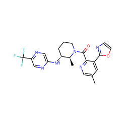 Cc1cnc(C(=O)N2CCC[C@@H](Nc3cnc(C(F)(F)F)cn3)[C@@H]2C)c(-c2ncco2)c1 ZINC000225848255