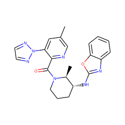 Cc1cnc(C(=O)N2CCC[C@@H](Nc3nc4ccccc4o3)[C@@H]2C)c(-n2nccn2)c1 ZINC000218361748