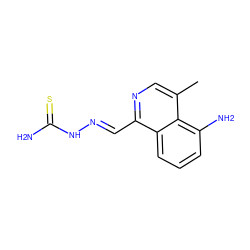 Cc1cnc(C=NNC(N)=S)c2cccc(N)c12 ZINC000254015125