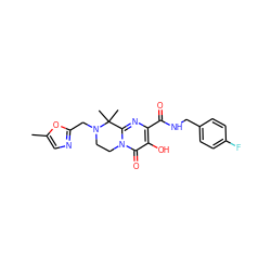 Cc1cnc(CN2CCn3c(nc(C(=O)NCc4ccc(F)cc4)c(O)c3=O)C2(C)C)o1 ZINC000036518655