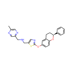 Cc1cnc(CNCc2cnc(Oc3ccc4c(c3)CC[C@@H](c3ccccc3)O4)s2)cn1 ZINC000145609289