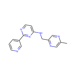 Cc1cnc(CNc2ccnc(-c3cccnc3)n2)cn1 ZINC000004265560