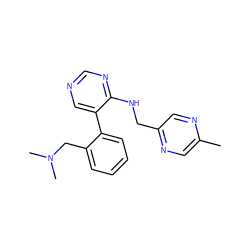 Cc1cnc(CNc2ncncc2-c2ccccc2CN(C)C)cn1 ZINC000004267230