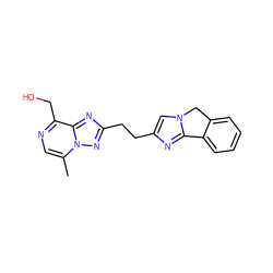 Cc1cnc(CO)c2nc(CCc3cn4c(n3)-c3ccccc3C4)nn12 ZINC000169704373