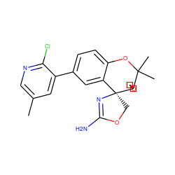 Cc1cnc(Cl)c(-c2ccc3c(c2)[C@@]2(COC(N)=N2)C2(COC2)C(C)(C)O3)c1 ZINC000220719089