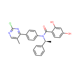 Cc1cnc(Cl)nc1-c1ccc(N(C(=O)c2ccc(O)cc2O)[C@@H](C)c2ccccc2)cc1 ZINC000653679755