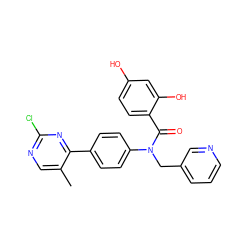 Cc1cnc(Cl)nc1-c1ccc(N(Cc2cccnc2)C(=O)c2ccc(O)cc2O)cc1 ZINC000653678276