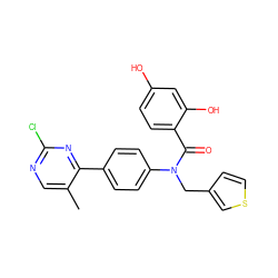 Cc1cnc(Cl)nc1-c1ccc(N(Cc2ccsc2)C(=O)c2ccc(O)cc2O)cc1 ZINC000653663078