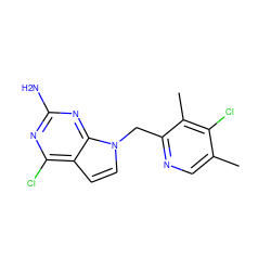 Cc1cnc(Cn2ccc3c(Cl)nc(N)nc32)c(C)c1Cl ZINC000137908414