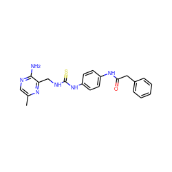 Cc1cnc(N)c(CNC(=S)Nc2ccc(NC(=O)Cc3ccccc3)cc2)n1 ZINC000071295009