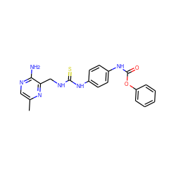 Cc1cnc(N)c(CNC(=S)Nc2ccc(NC(=O)Oc3ccccc3)cc2)n1 ZINC000071294348