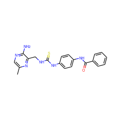 Cc1cnc(N)c(CNC(=S)Nc2ccc(NC(=O)c3ccccc3)cc2)n1 ZINC000071294380