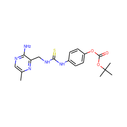 Cc1cnc(N)c(CNC(=S)Nc2ccc(OC(=O)OC(C)(C)C)cc2)n1 ZINC000071295207