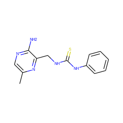 Cc1cnc(N)c(CNC(=S)Nc2ccccc2)n1 ZINC000071295496