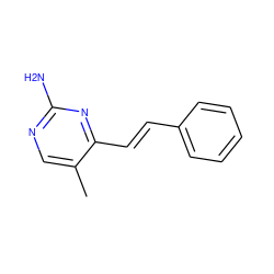 Cc1cnc(N)nc1/C=C/c1ccccc1 ZINC000058519958