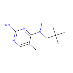 Cc1cnc(N)nc1N(C)CC(C)(C)C ZINC000087825399