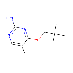 Cc1cnc(N)nc1OCC(C)(C)C ZINC000653739780