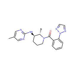 Cc1cnc(N[C@@H]2CCCN(C(=O)c3ccccc3-n3nccn3)[C@H]2C)nc1 ZINC000220737276