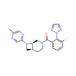 Cc1cnc(N2C[C@@H]3CCN(C(=O)c4cccc(F)c4-n4nccn4)C[C@@H]32)cn1 ZINC000116827700