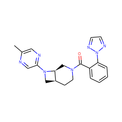 Cc1cnc(N2C[C@@H]3CCN(C(=O)c4ccccc4-n4nccn4)C[C@@H]32)cn1 ZINC000116827677