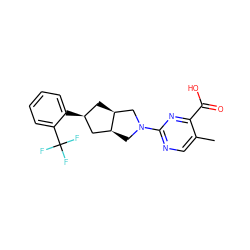 Cc1cnc(N2C[C@H]3C[C@@H](c4ccccc4C(F)(F)F)C[C@H]3C2)nc1C(=O)O ZINC000473090855