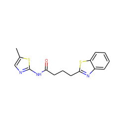 Cc1cnc(NC(=O)CCCc2nc3ccccc3s2)s1 ZINC000003329769