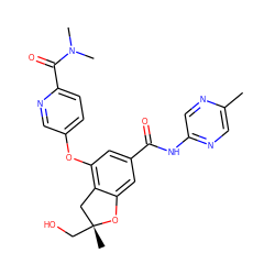 Cc1cnc(NC(=O)c2cc(Oc3ccc(C(=O)N(C)C)nc3)c3c(c2)O[C@](C)(CO)C3)cn1 ZINC000473131878