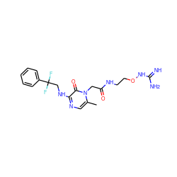 Cc1cnc(NCC(F)(F)c2ccccc2)c(=O)n1CC(=O)NCCONC(=N)N ZINC000049109415