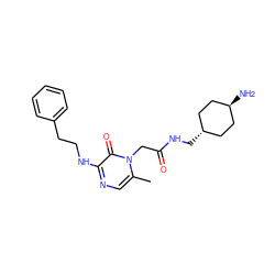 Cc1cnc(NCCc2ccccc2)c(=O)n1CC(=O)NC[C@H]1CC[C@H](N)CC1 ZINC000253639347