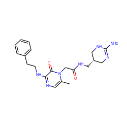 Cc1cnc(NCCc2ccccc2)c(=O)n1CC(=O)NC[C@H]1CN=C(N)NC1 ZINC000000593217