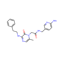 Cc1cnc(NCCc2ccccc2)c(=O)n1CC(=O)NCc1ccc(N)nc1 ZINC000013781854